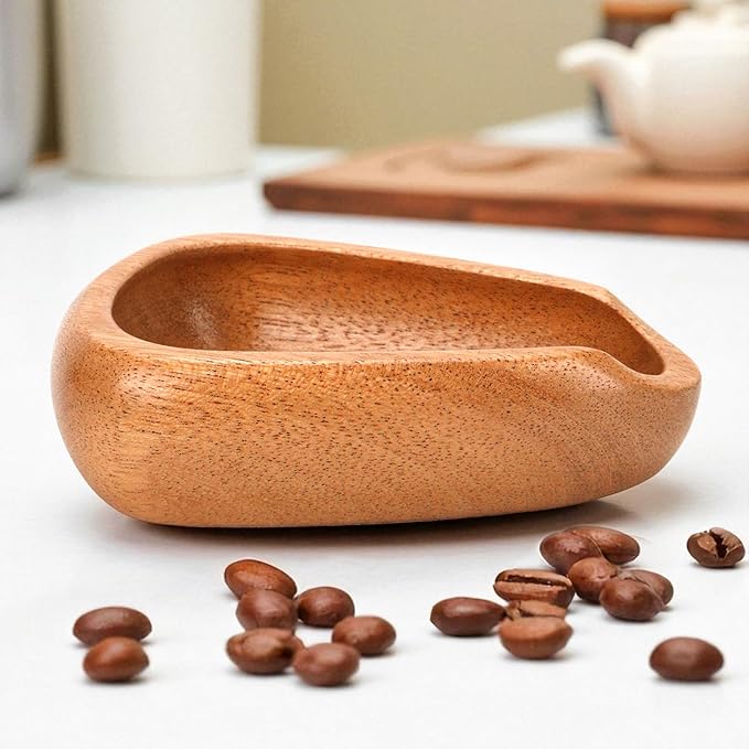Coffee Bean Dosing Cup – Single Tray Walnut Wood Espresso Accessories Measuring