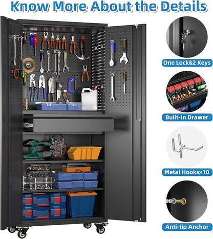 SUXXAN 71" Metal Garage Storage Cabinet