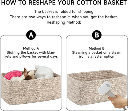 OIASKET 6 Pack Storage Baskets for Shelves, Small Baskets for Shelves, Cute