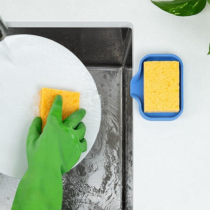 Zulay Kitchen Small Silicone Sponge Holder – Space-Saving Sink Organizer Tray