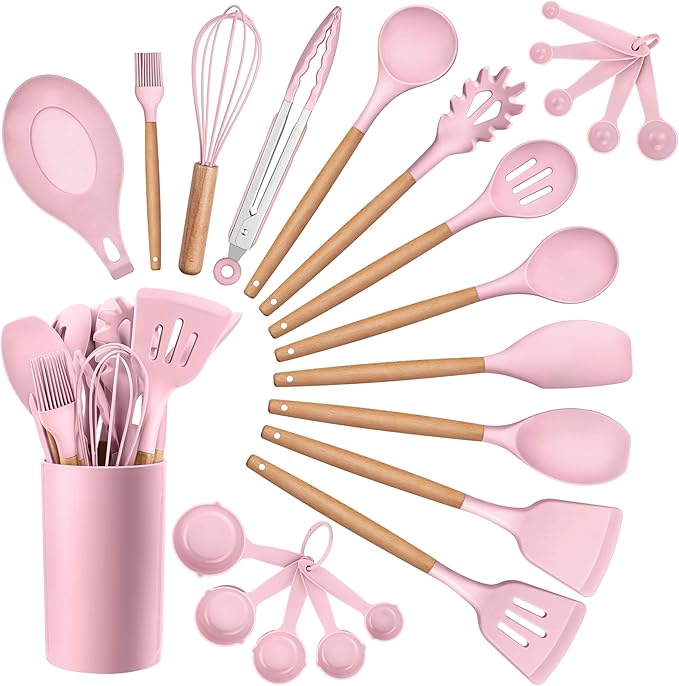 HaWare Kitchen Cooking Utensils Set, 23-Piece Silicone Kitchen Utensils Spatula