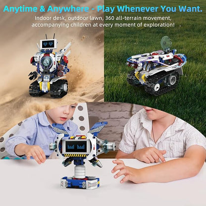 Building 5 in 1 Robot Toys for 8-12 Year Old Boys Girls, Remote & APP DIY Educational Toy Science Kits for Kids, Technic Coding Robotic Toys, Birthday Gift for 8 9 10 11 12 Years Kids (603pcs)
