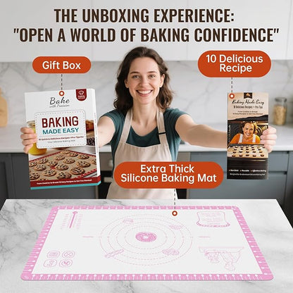 Silicone Baking Mat with 10 Recipes, Pastry Mat