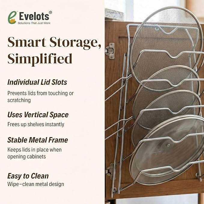 Evelots 6-Tier Pot Lid Organizer