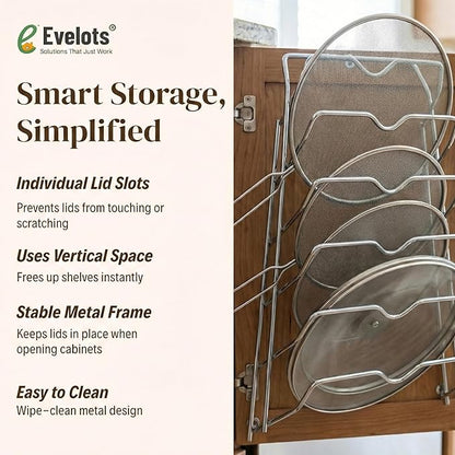 Evelots 6-Tier Pot Lid Organizer