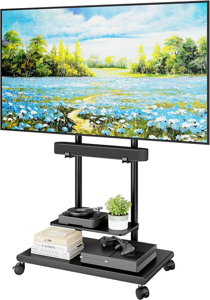 ECOTINY Steel Base Rolling TV Stand