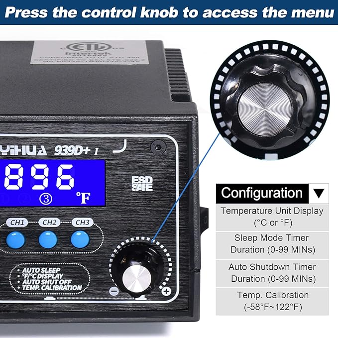 YIHUA 939D+ I Soldering Station, 75 Watt Equivalent