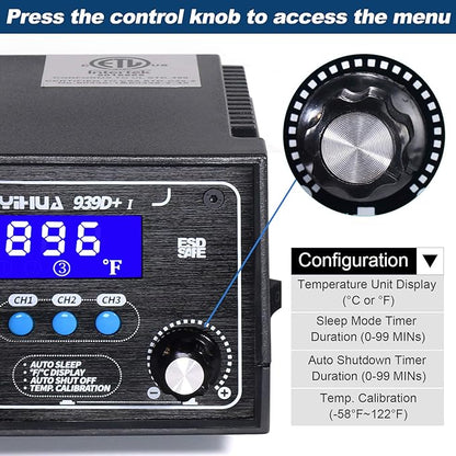 YIHUA 939D+ I Soldering Station, 75 Watt Equivalent
