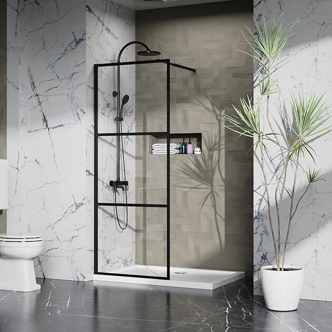 Goodyo Fixed Shower Door 34" X 72" Clear Tempered Glass Shower Screen Panel