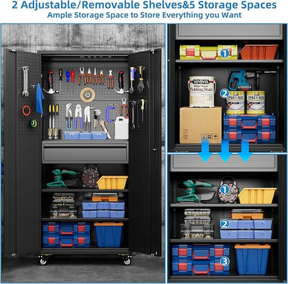 SUXXAN 71" Metal Garage Storage Cabinet