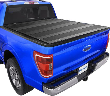 Tyger Auto T4 Flip-Up Low Profile Hard Alloy Truck Bed Tonneau Cover Compatible with 2015-2026 Ford F-150; 2022-2026 Lightning | 6.5' (79") Bed | TG-BC4F4404