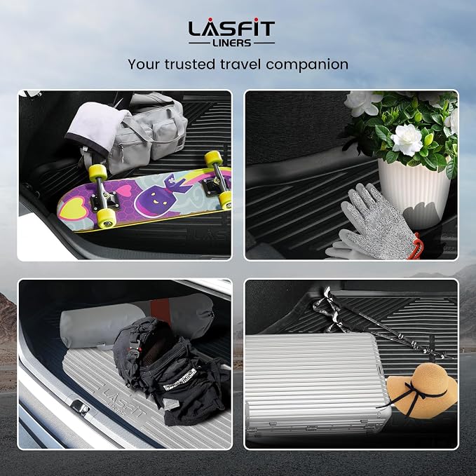 LASFIT Trunk Mat & Backrest Mat for Dodge Durango 2011-2026, Fit 2nd Row Bench Seat(7 Seats) & 2nd Row Bucket Seat (6 Seats), Not for 5 Seats, All Weather TPE Custom Fit Car Mat Cargo Liner, Black