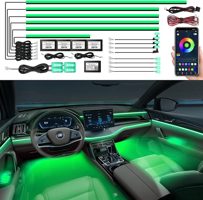 Acrylic Interior Car LED Strip Light, AMKI Car Neon Light