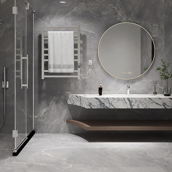 8-Bar Electric Heated Towel Warmer, Fast Heating