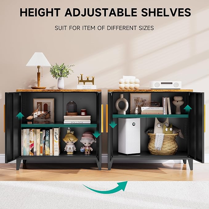 SISESOL Black Storage Cabinet with Doors and Shelves,30 inch Pantry Cabinet Sideboard with Leg,Small Accent Cabinets with Storage,Side Floor Cabinets for Home,Kitchen,Coffee Bar,Dining/Living Room