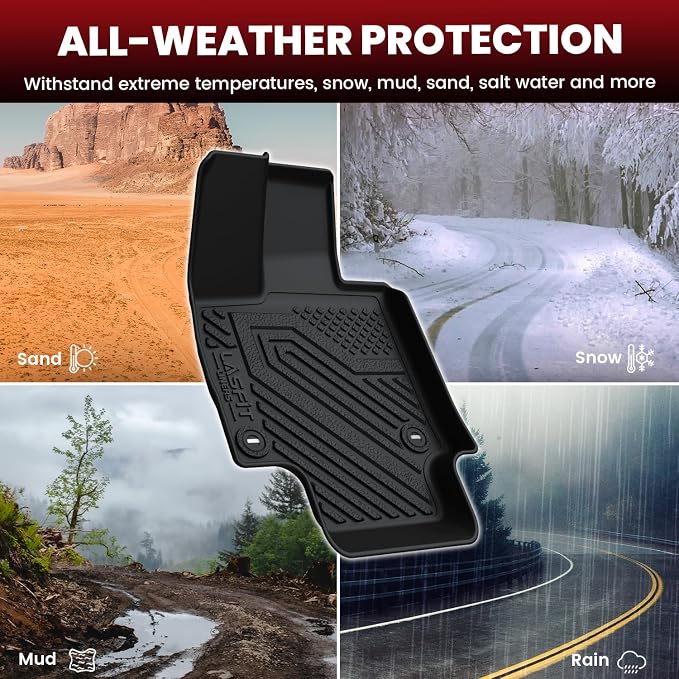 LASFIT Floor Mats&Trunk Mat for Toyota Venza 2021-2025 All Weather TPE Mats Custom Fit Floor Liner for Toyota Venza LE/XLE/Limited/Nightshade 1st and 2nd Row Full Set Car Mats and Cargo Liner, Black