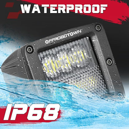 LED Cubes, OFFROADTOWN 3inch 120W CREE LED Pods Driving Lights Cubes Ditch Light Off Road Lights Reverse Light for Truck Pickup UTV ATV SUV Boat 4x4 Car - Driving Combo