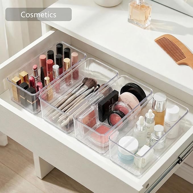 Qilinba 8 PACK Drawer Organizer Bins Bathroom Deep Drawer Silverware Organizers