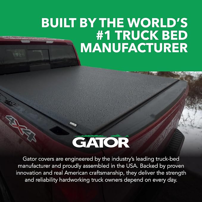 Gator Soft Roll Up Truck Bed Tonneau Cover - Easy-to-Install - No-Drill Installation - Durable Vinyl Roll Up Tonneau Cover - Low-Profile Design - 2019-2026 Chevy/GMC Silverado/Sierra 6'7" Bed