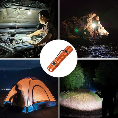 Wurkkos FC11C Led Flashlight Rechargeable High Lumen 1200, Small Powerful Flashlight USB C, Super Bright EDC Flashlight IP68 Waterproof, 155Meters Long Range, 90 High CRI (Orange 5000K)