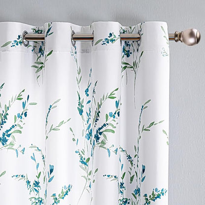 MYSKY HOME Floral Curtains 108 Inches Long