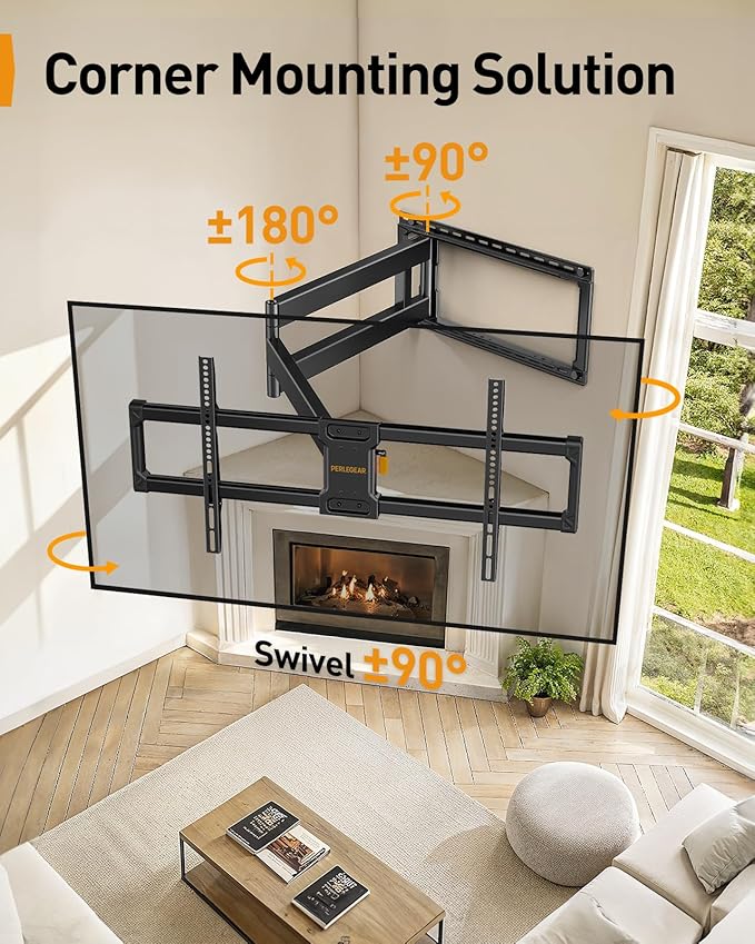 Perlegear Long Arm Full Motion TV Wall Mount