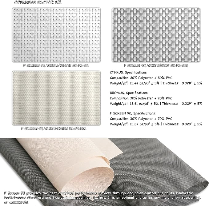 HILADUO Customized Solar Screen Roller Shade Blinds