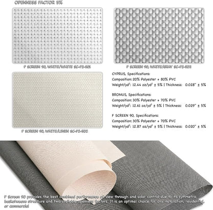 HILADUO Customized Solar Screen Roller Shade Blinds