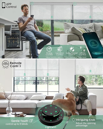 Yoolax Motorized Solar Shades, Flame Resistat Smart Blinds