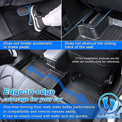 Cartist Custom Fit for Floor Mats Hyundai Santa Fe 2021 2022 2023 (Non-Hybrid) 1st & 2nd Row All Weather Floor Liner Carpet Protection TPE Odorless