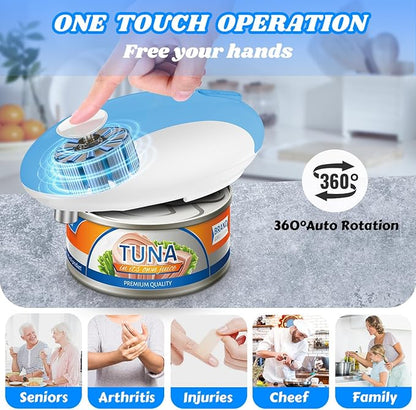 USB Rechargeable Electric Can Opener – Battery Operated, One Touch Automatic