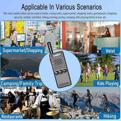 ELIDAIP T-M2 Ultra Mini Walkie Talkies, Rechargeable Two Way Radios Long Range