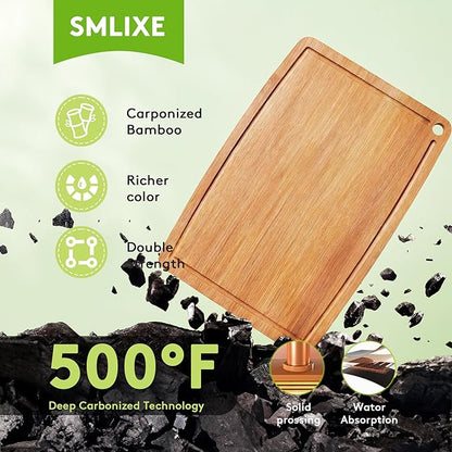 Bamboo Cutting Boards for Kitchen, Carbonized Wood Cutting Board