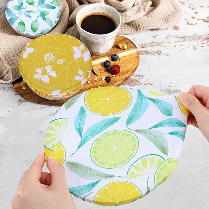 5 Pieces Bowl Covers Reusable, 5 Size Elastic Cloth Bowl Covers