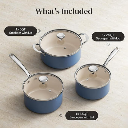 Redchef Non-stick Stock Pots Set 5QT, Sauce Pan