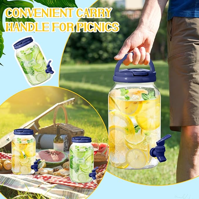 Havawish 2 Pcs 1 Gallon Plastic Beverage Dispenser