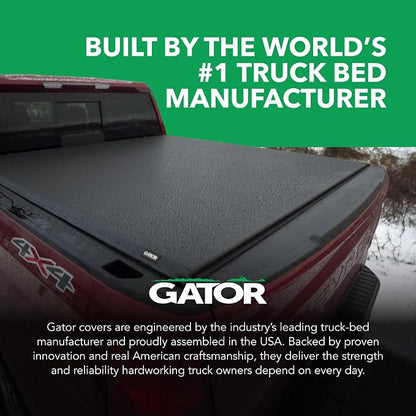 Gator Soft Roll Up Truck Bed Tonneau Cover - Everyday Cargo Protection - Durable Vinyl Roll-Up - Low-Profile Flush-Fit Design - Fits 2014-2018, 2019 Ltd/Lgcy Chevy/GMC Silverado & Sierra - 5'9" Bed