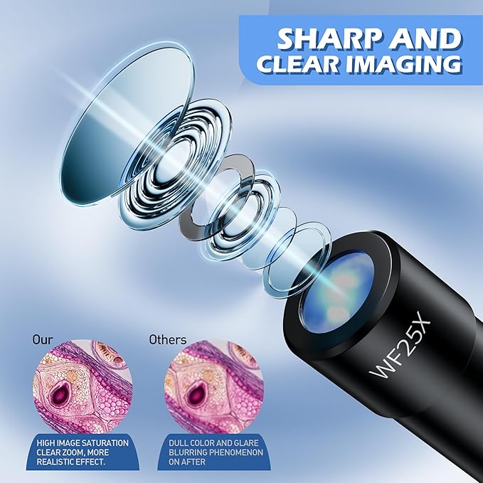 Microscope for Adults Professional, Compound Microscope for Kids 8-12, 100X-3000X High-Power Biological Microscope for Students, School Lab & Home Education, with Slides Set