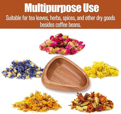 Coffee Bean Dosing Cup – Single Tray Walnut Wood Espresso Accessories Measuring