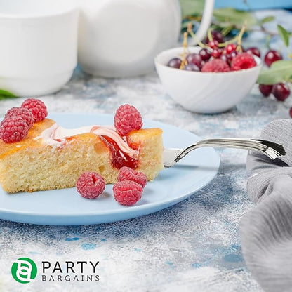 PARTY BARGAINS Silver Plastic Cake Cutter, 10 Inch Classic Disposable Cake
