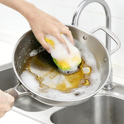 Dish Sponges Kitchen, 12 Pack Multi-Purpose Microfiber Scrub Sponge
