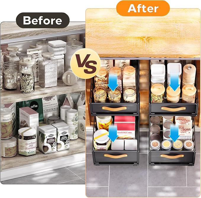 Pull out Cabinet Organizer, Heavy Duty Slide out Pantry Shelves Drawer Storage