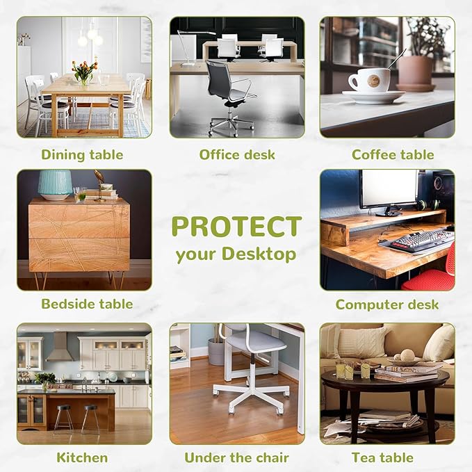 54 x 72 Inch Clear Table Cover Protector, Clear Table Protector for Dining Room Table, 1.5mm Plastic Table Cover, Waterproof Table Pad for Kitchen, Office