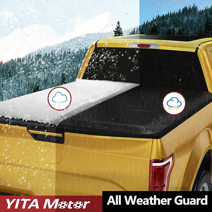 YITAMOTOR Soft Quad Fold Truck Bed Tonneau Cover Compatible with 1999-2016 Ford F-250 F-350 F-450 F250 F350 F450 Super Duty, Styleside 6.75 ft Bed