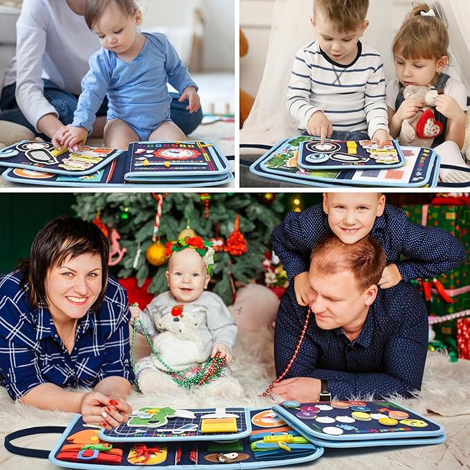 Busy Book for Toddlers 1-3, Montessori Toys Busy Board for 1 2 3 4 Year Old Boy Girl Birthday Gift Educational Learning Quiet Activity Book Airplane Car Travel Toys for Tollders Kids 1-3