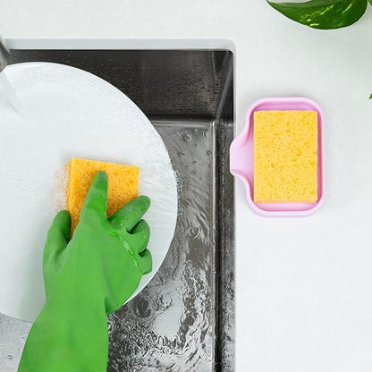 Zulay Kitchen Small Silicone Sponge Holder – Space-Saving Sink Organizer Tray
