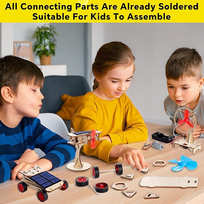 STEM Kits for Kids Age 8-10-12-14, Science Kits for Kids Age 8-12, STEM Toys Gifts for Boys Age 8 9 10 12 13 14, Car Building Science Experiment Projects 9-12, Solar Power & Engineering Kit