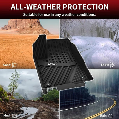 LASFIT Floor Mats for Toyota Highlander 2014-2019 (Not for Hybrid) All Weather Custom Fit Floor Liner for Highlander LE/XLE/SE/Limited/TPE Front and Rear 2 Row Car Mats,Black