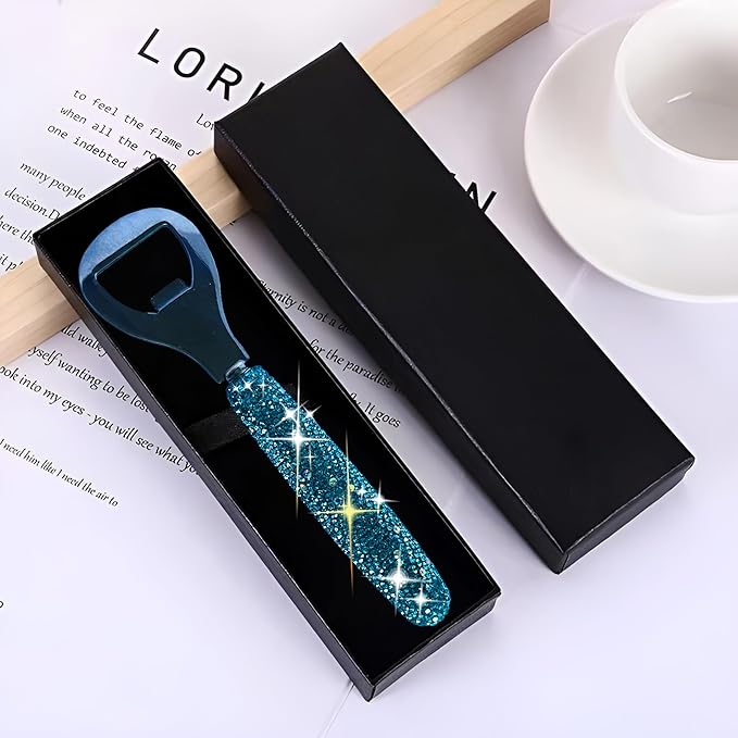 Handcrafted Blue Crystal Bling Beer Opener – Sparkle Diamond Bottle Openers