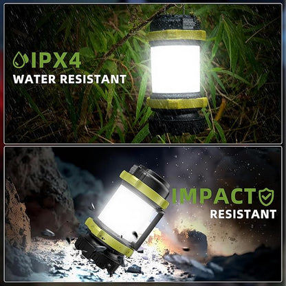 Camping Lantern Rechargeable, Alpswolf Camping Flashlight 4000 Capacity, 6 Modes, IPX4 Waterproof, Led Lantern for Camping, Hiking, Outdoor Recreations Green 4 Packs